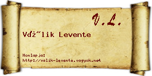Válik Levente névjegykártya